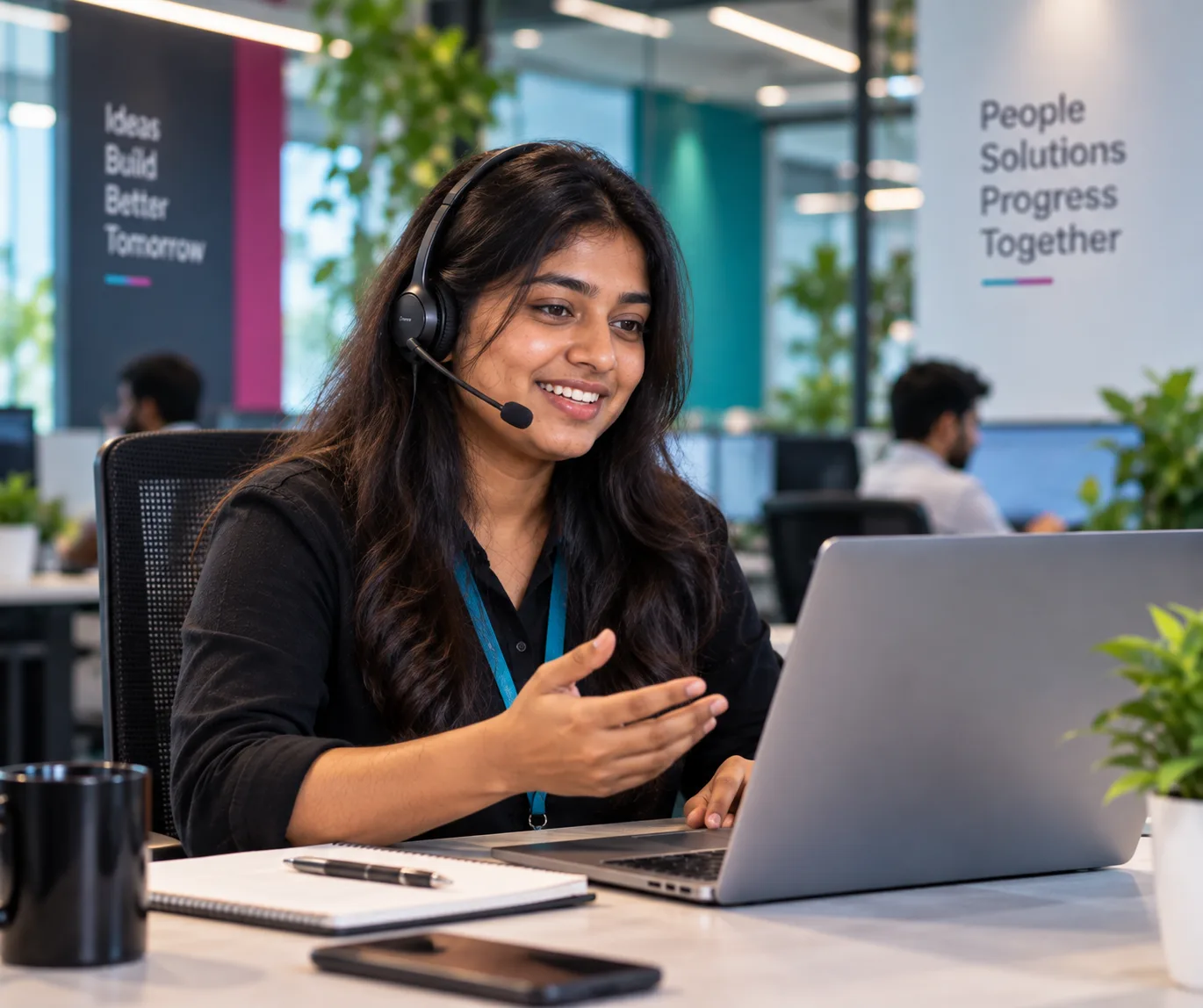 STG support specialist assisting a client